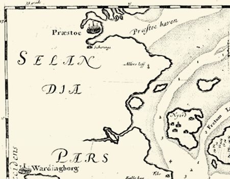 Kort over Møn og Stege 1677