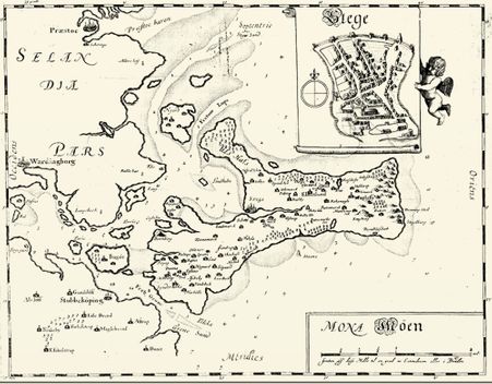 Kort over Møn og Stege 1677